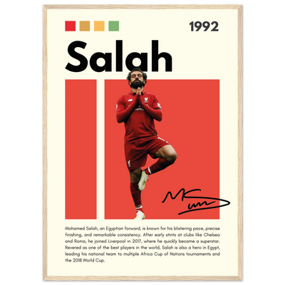 Mohamed Salah Liverpool FC Framed Poster – Iconic Yoga Pose Football Art Print 50x70 cm 20x28″ Wood frame Vibrantwalls
