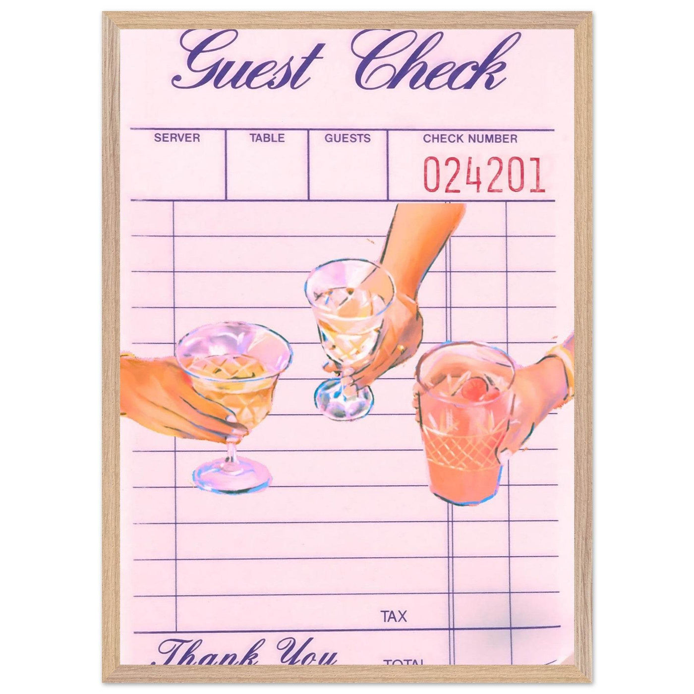 Retro Bar Tab Cocktail Recipe - Vibrantwalls