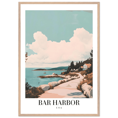 Bar Harbor Maine Framed Poster – Coastal Charm Wall Art with Wooden Frame - Vibrantwalls