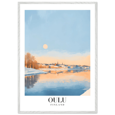 Oulu Finland Framed Poster – Serene Winter Sunset Wall Art with Wooden Frame - Vibrantwalls