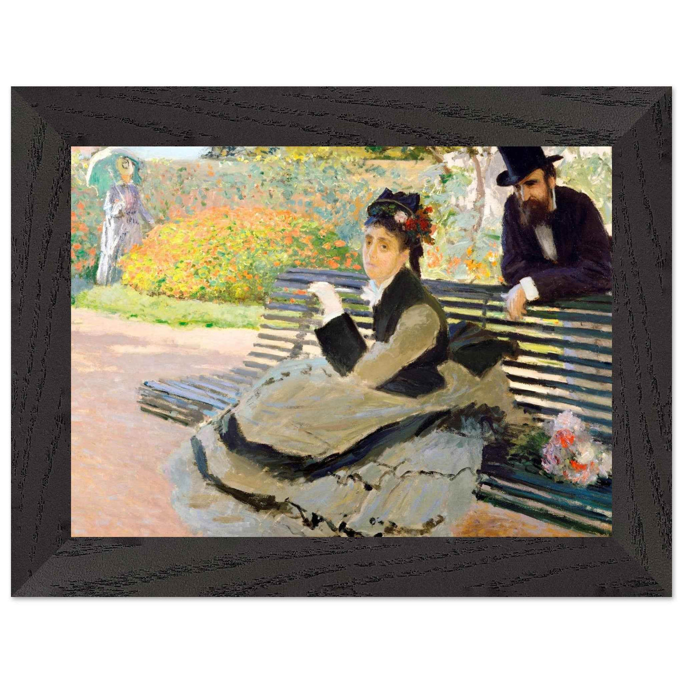 Camille Monet Garden Bench Art – Exquisite Artwork for Garden Lovers - Vibrantwalls