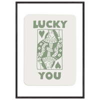 Lucky You Queen of Hearts Custom Playing Cards Framed Poster Wall Art - Vibrantwalls