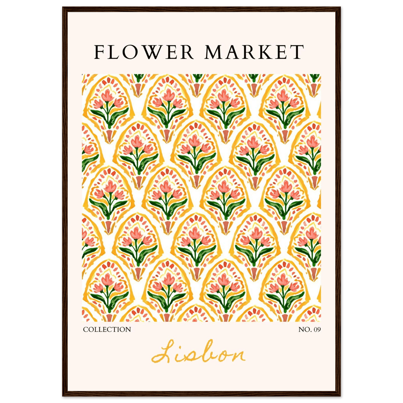 Lisbon Flower Market Framed Poster – Vibrant Floral Art Print | Ready-to-Hang Wall Decor - Vibrantwalls
