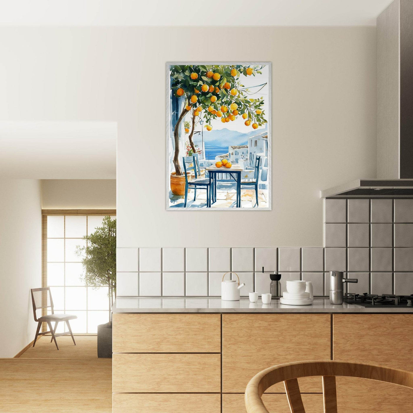Mediterranean Lemon Tree Decor with Sea View Charm - Vibrantwalls