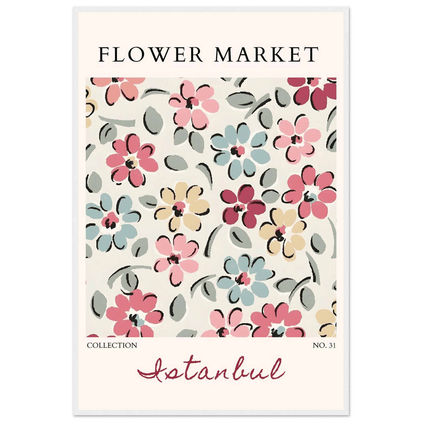 Flower Market Istanbul Art Print – Vibrant Floral Abstract Framed Poster | Ready-to-Hang Decor - Vibrantwalls