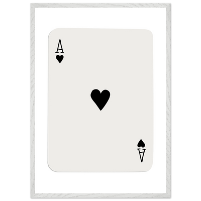 Ace of Hearts Poker Card Print - Elegant Framed Wall Art, Eco-Friendly Wood Frame & Multiple Sizes - Vibrantwalls