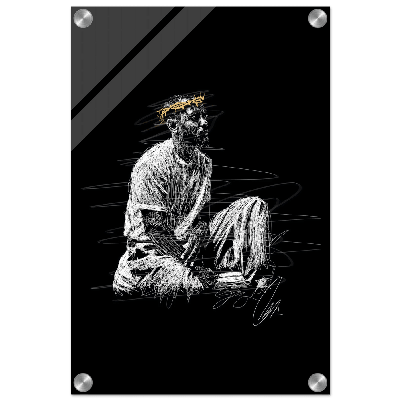 Notorious King Scribble Art Acrylic Print – Vibrant Modern Wall Art in Various Sizes - Vibrantwalls