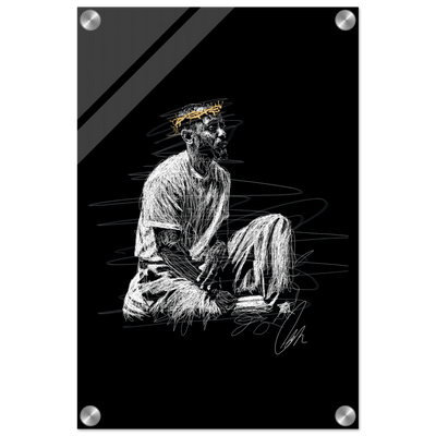 Notorious King Scribble Art Acrylic Print – Vibrant Modern Wall Art in Various Sizes - Vibrantwalls