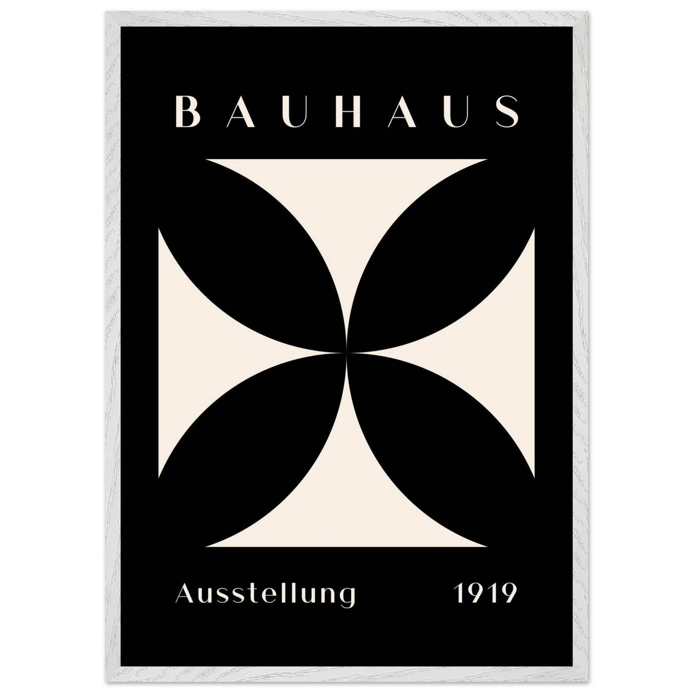 Bauhaus Ausstellung 1919 Black & Cream Minimalist - Vibrantwalls