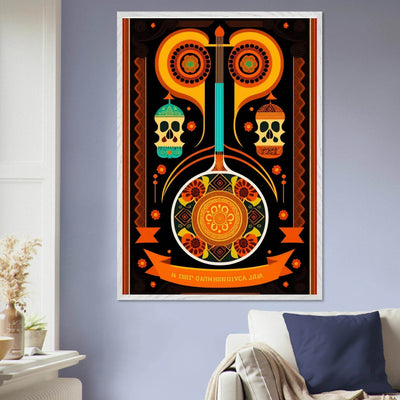 Vibrant Day of the Dead Guitar - Vibrantwalls