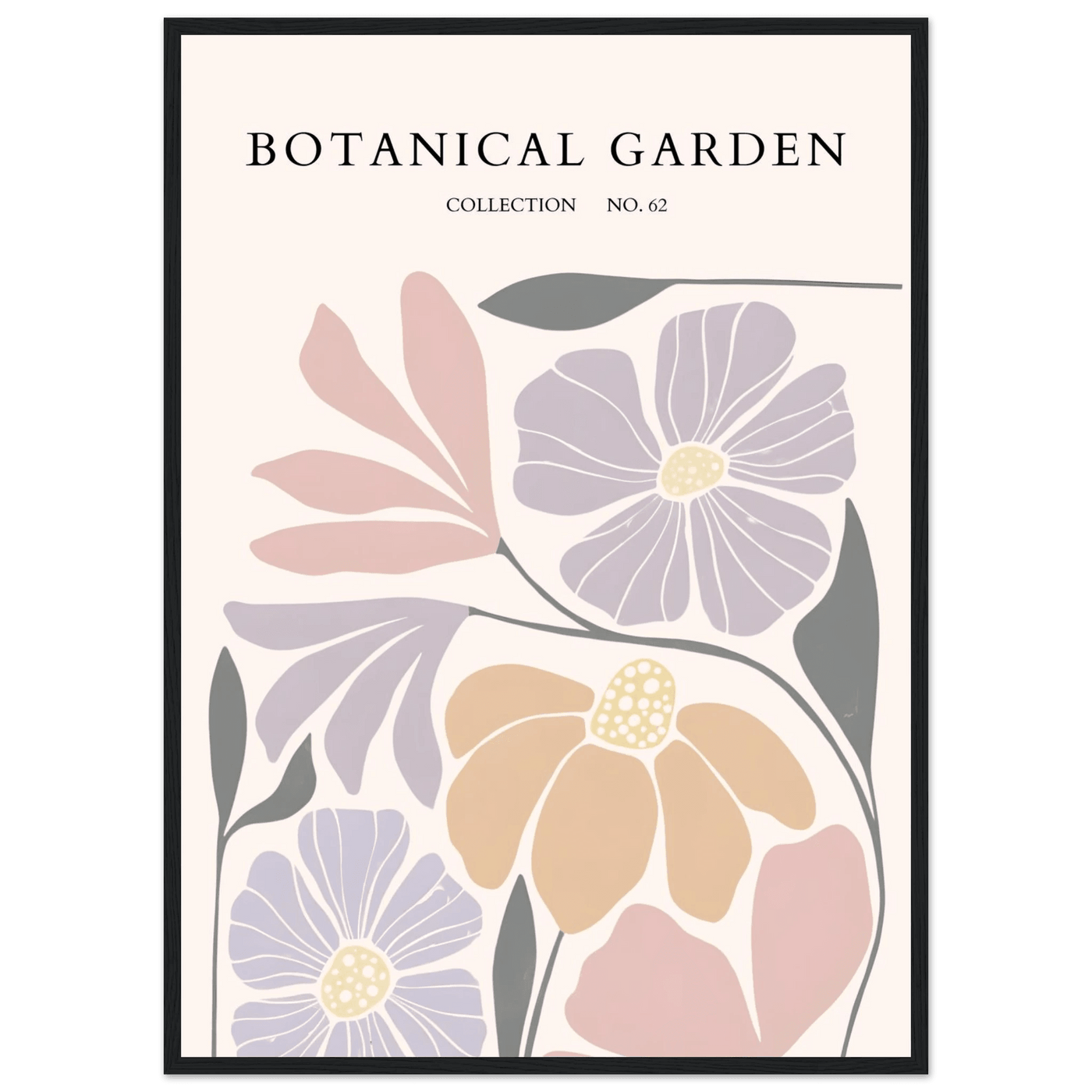 Botanical Garden Framed Posters – Soft Hues & Abstract Floral Prints | Ready-to-Hang Wall Art - Vibrantwalls