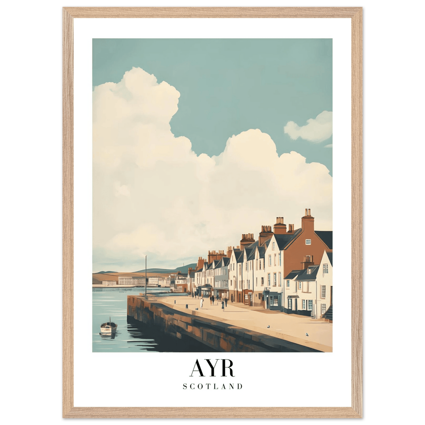 Ayr Scotland Framed Poster – Coastal Charm Wall Art with Custom Wooden Frame Options - Vibrantwalls