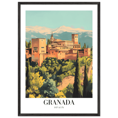 Granada Spain Framed Poster – Vintage Travel Wall Art with Wooden Frame - Vibrantwalls