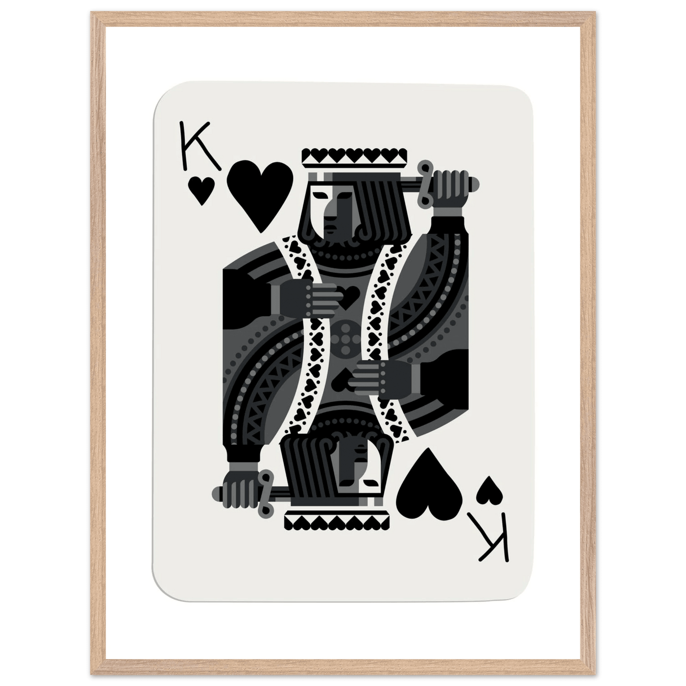 King of Spades Modern Minimalist Poker Card Art - Mounted Framed Poster, Eco-Friendly Wood Frame in Your Choice of Style - Vibrantwalls