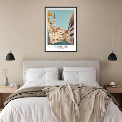 Augsburg Germany Framed Poster – Vintage European Cityscape Wall Art with Wooden Frame in Various Sizes - Vibrantwalls
