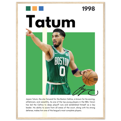 Jayson Tatum Boston Celtics Star Framed Poster 60x80 cm 24x32″ Wood frame Vibrantwalls