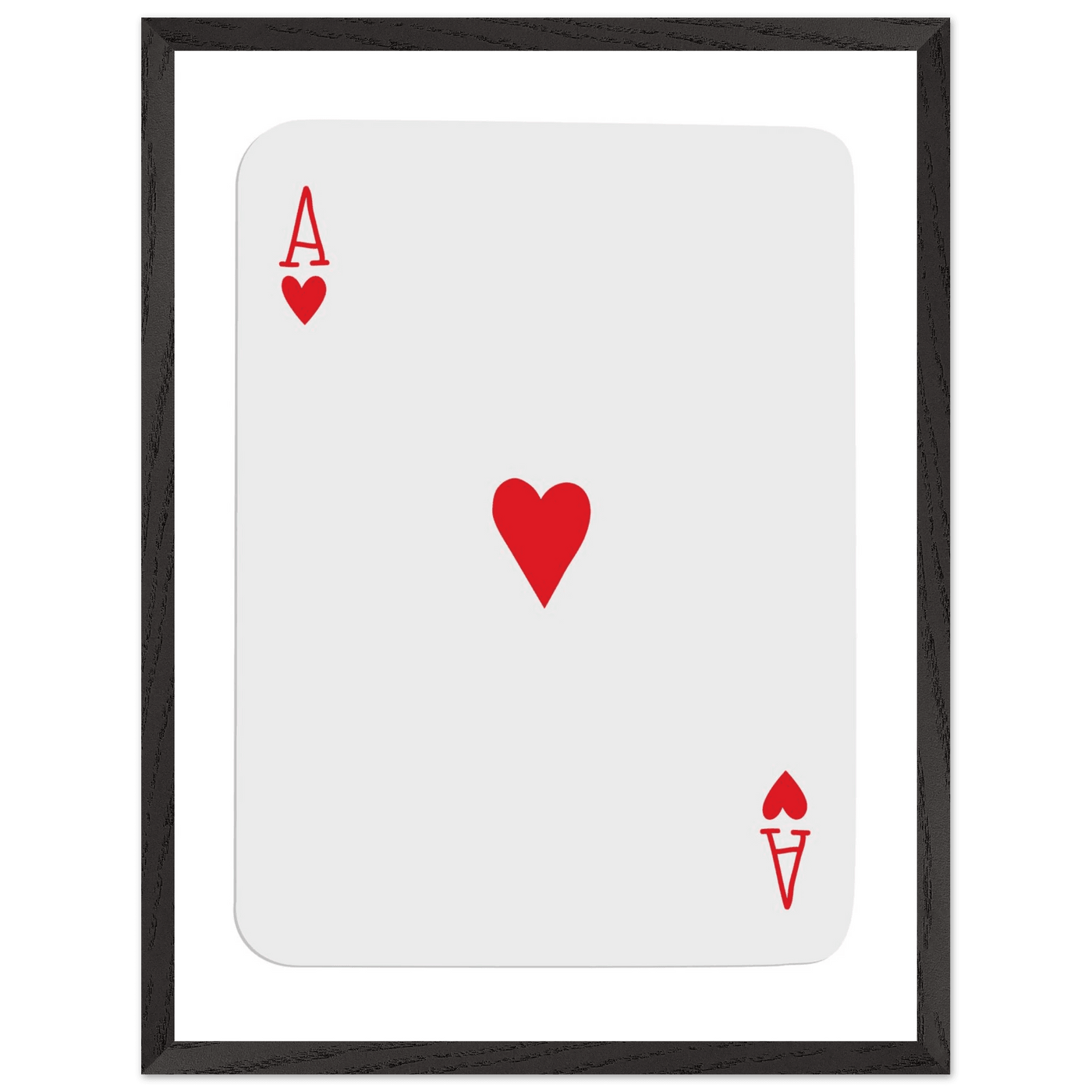 Ace of Hearts Poker Card Print - Framed Wall Art, Eco-Friendly Wood Frame in Your Choice of Style - Vibrantwalls