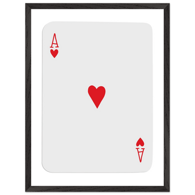 Ace of Hearts Poker Card Print - Framed Wall Art, Eco-Friendly Wood Frame in Your Choice of Style - Vibrantwalls