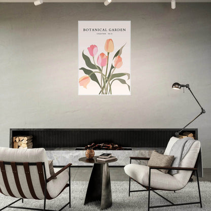 Botanical Garden Framed Posters – Soft Tulip Hues & Abstract Nature Art Prints | Ready-to-Hang in Your Choice of Frame - Vibrantwalls