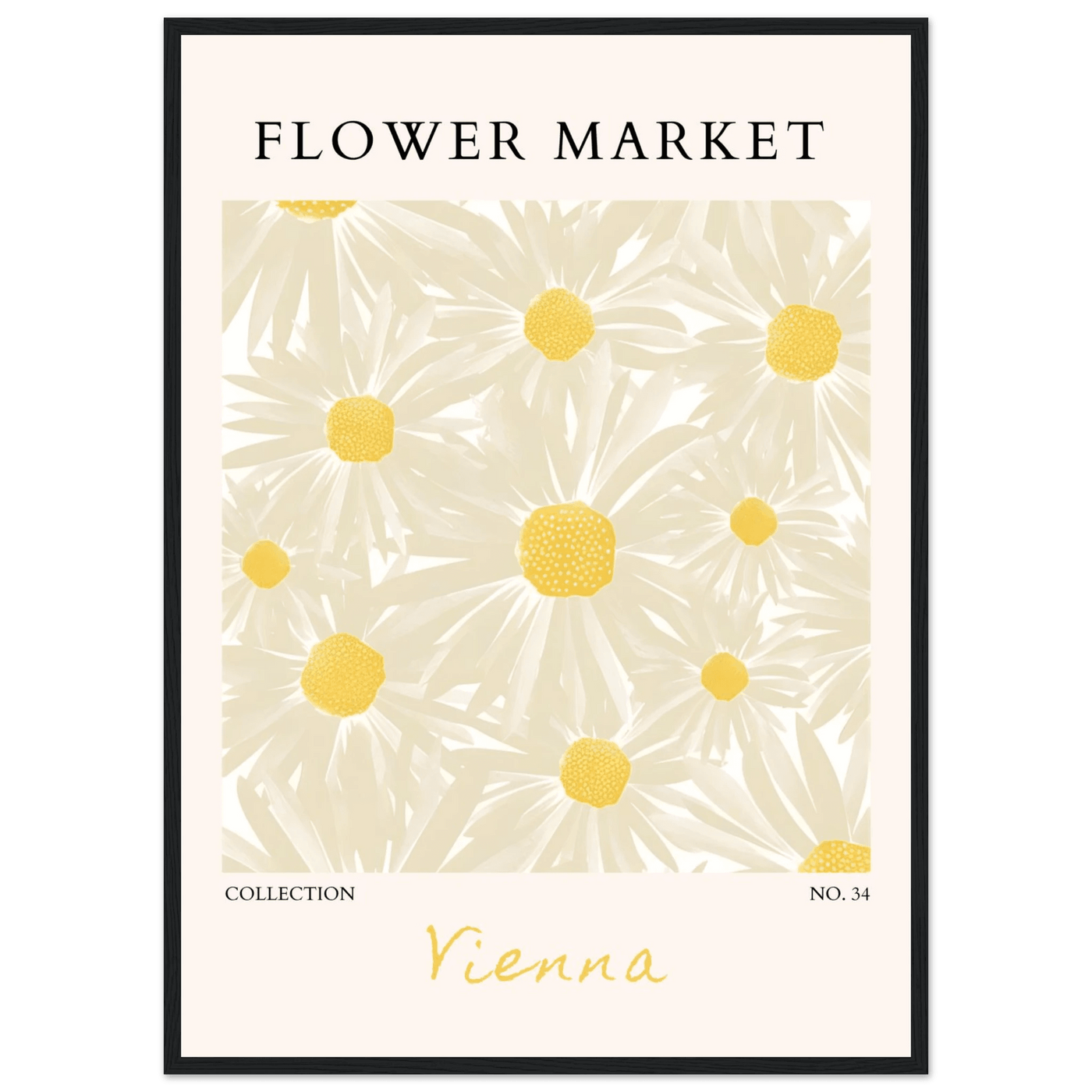 Flower Market Vienna Collection Framed Poster – Daisy Bloom Art Print | Ready-to-Hang Floral Decor - Vibrantwalls