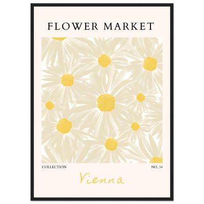 Flower Market Vienna Collection Framed Poster – Daisy Bloom Art Print | Ready-to-Hang Floral Decor - Vibrantwalls