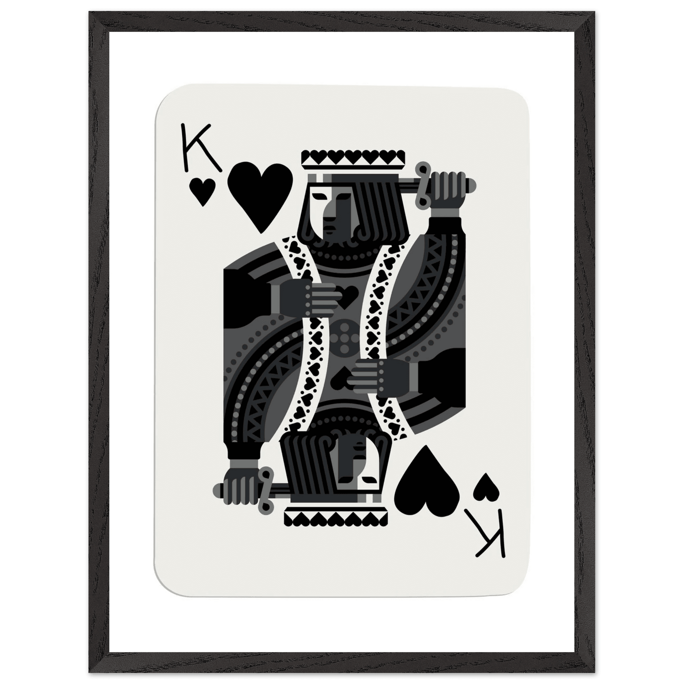 King of Spades Modern Minimalist Poker Card Art - Mounted Framed Poster, Eco-Friendly Wood Frame in Your Choice of Style - Vibrantwalls
