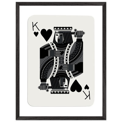 King of Spades Modern Minimalist Poker Card Art - Mounted Framed Poster, Eco-Friendly Wood Frame in Your Choice of Style - Vibrantwalls