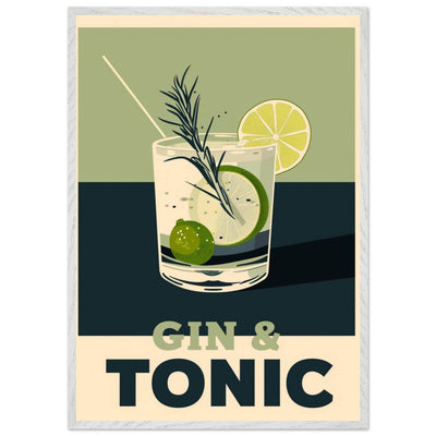Gin Tonic Cocktail Recipe Contemporary Bar Poster - Vibrantwalls