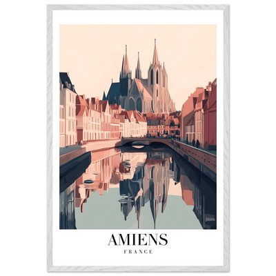 Amiens France Framed Poster – Vintage Travel Wall Art with Wooden Frame - Vibrantwalls