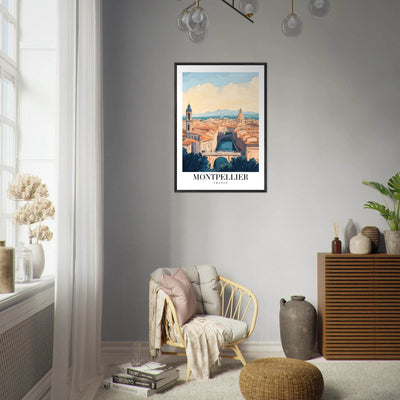 Montpellier France Framed Poster – Vintage Travel Wall Art with Wooden Frame - Vibrantwalls