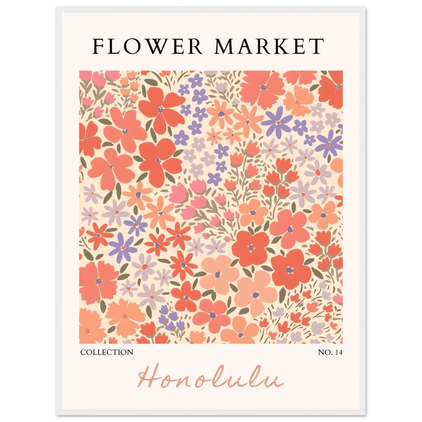 Flower Market Honolulu Framed Poster – Vibrant Floral Art Print | Ready-to-Hang Wall Decor - Vibrantwalls