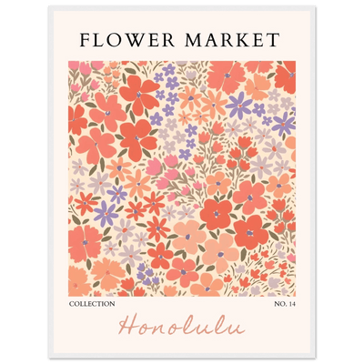 Flower Market Honolulu Framed Poster – Vibrant Floral Art Print | Ready-to-Hang Wall Decor - Vibrantwalls