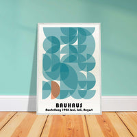 Bauhaus Geometric Art Teal Orange Wall Art - Vibrantwalls