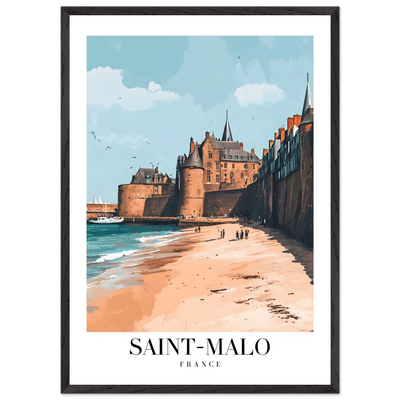 Saint-Malo France Framed Poster – Vintage Coastal Wall Art with Custom Wooden Frame - Vibrantwalls