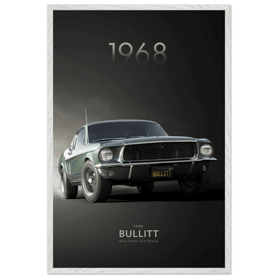 1968 Bullitt Mustang GT - 50th Anniversary Framed Poster | Iconic Green, Ready-to-Hang, Premium Quality - Vibrantwalls
