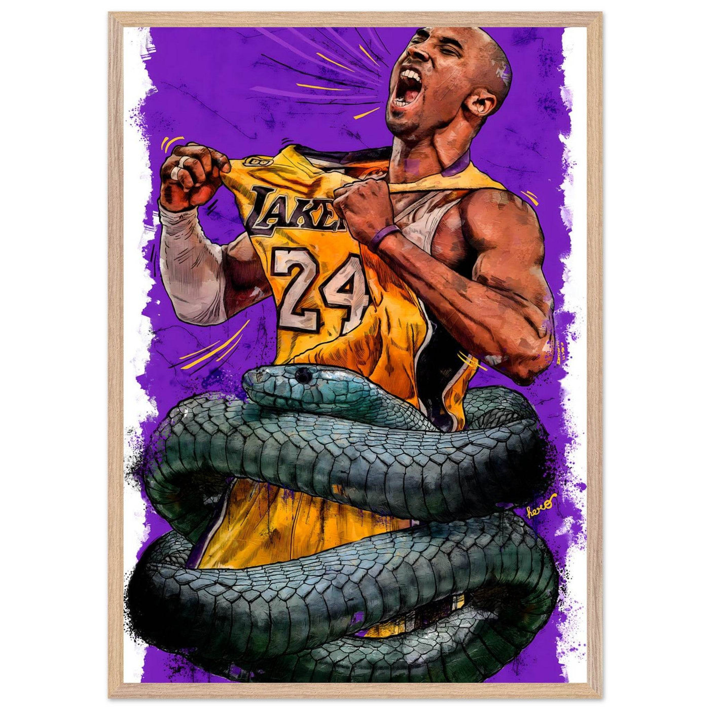 Kobe Bryant 'Black Mamba' Pop Art Poster – Eco-Friendly, Framed & Ready to Hang - Vibrantwalls
