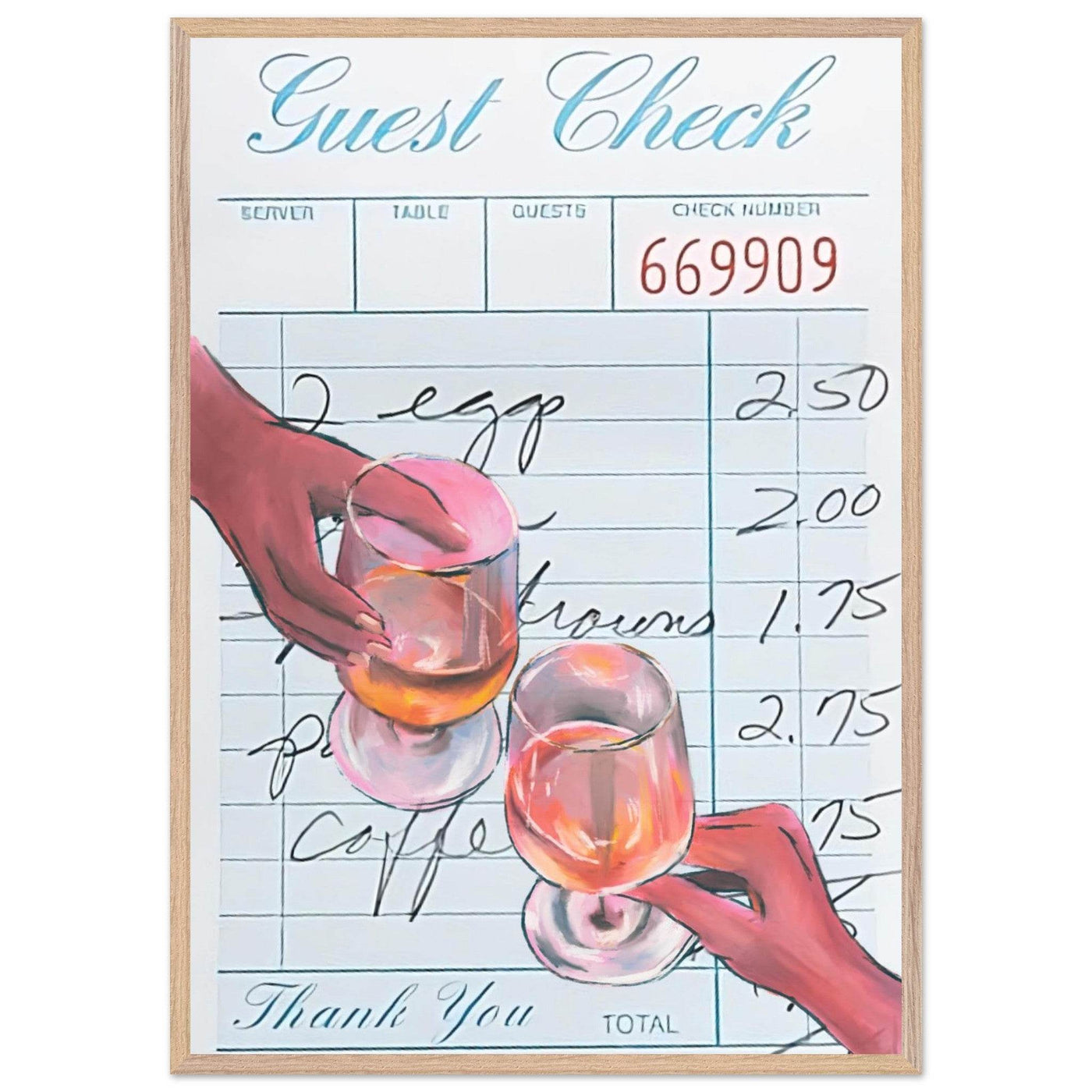 Retro Bar Tab Drink - Vibrantwalls