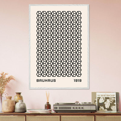 Bauhaus 1919 Geometric Cube Pattern Art Print – Modern Minimalist Framed Poster in Multiple Sizes - Vibrantwalls