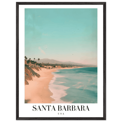 Santa Barbara USA Framed Poster – Pastel Beach Travel Wall Art in Your Choice of Frame - Vibrantwalls