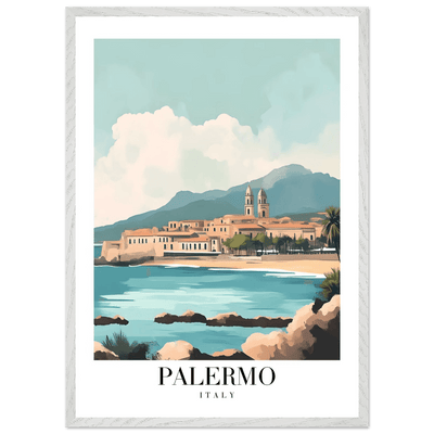 Palermo Italy Framed Poster – Vintage Mediterranean Travel Wall Art in Your Choice of Frame - Vibrantwalls