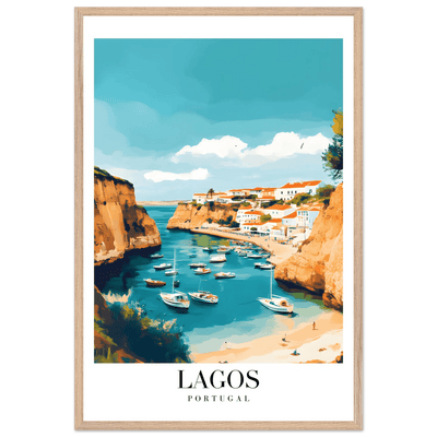 Lagos Portugal Framed Poster – Coastal Charm Travel Art with Wooden Frame - Vibrantwalls