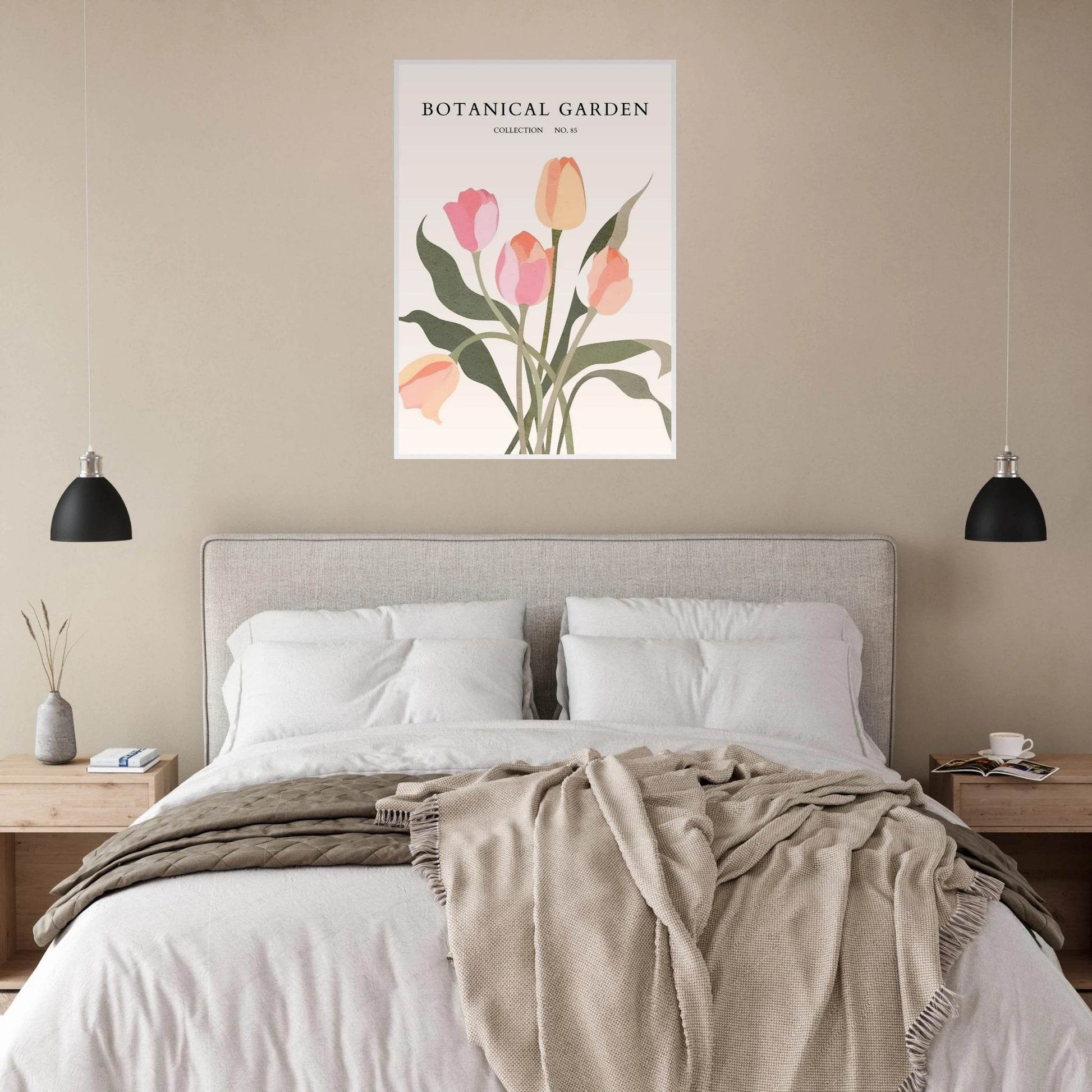 Botanical Garden Framed Posters – Soft Tulip Hues & Abstract Nature Art Prints | Ready-to-Hang in Your Choice of Frame - Vibrantwalls
