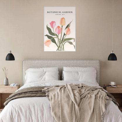 Botanical Garden Framed Posters – Soft Tulip Hues & Abstract Nature Art Prints | Ready-to-Hang in Your Choice of Frame - Vibrantwalls