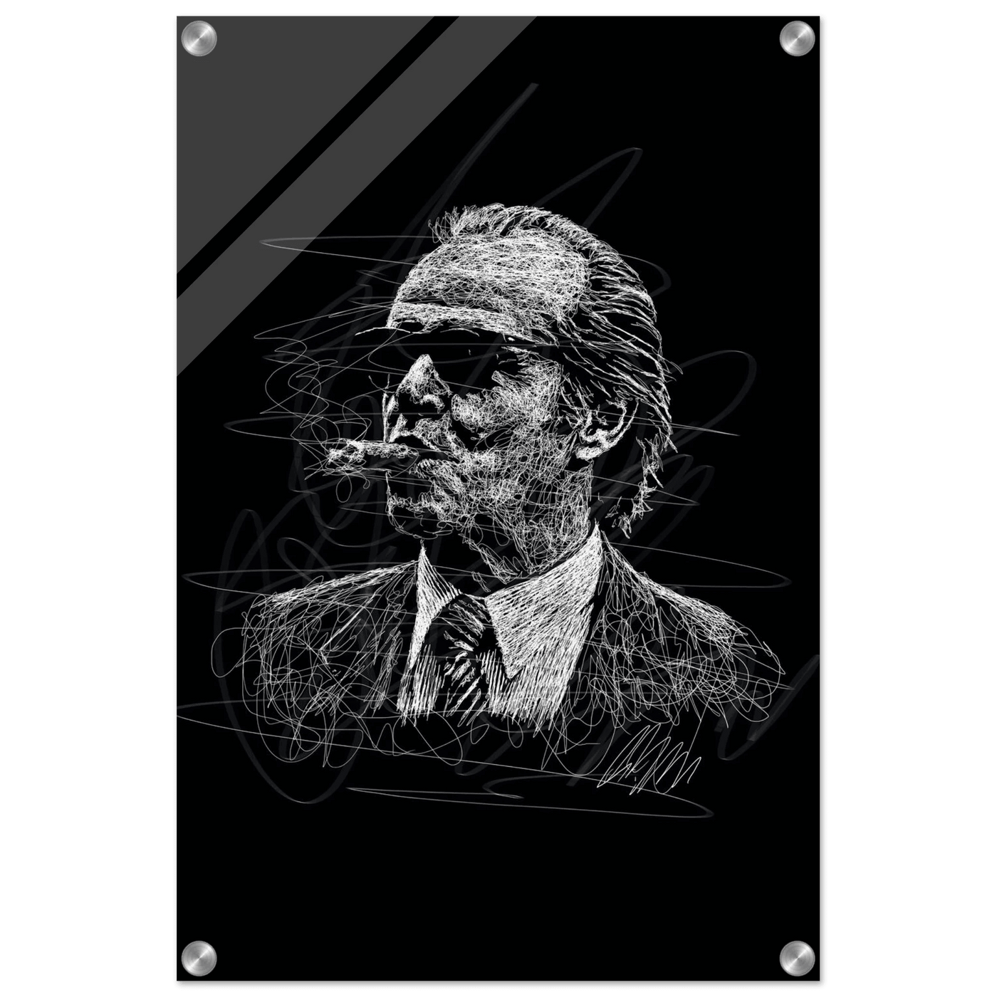 Iconic Al Pacino 'Scarface' Scribble Art Acrylic Print – Vibrant, Modern, Durable Wall Decor - Vibrantwalls