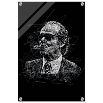 Iconic Al Pacino 'Scarface' Scribble Art Acrylic Print – Vibrant, Modern, Durable Wall Decor - Vibrantwalls