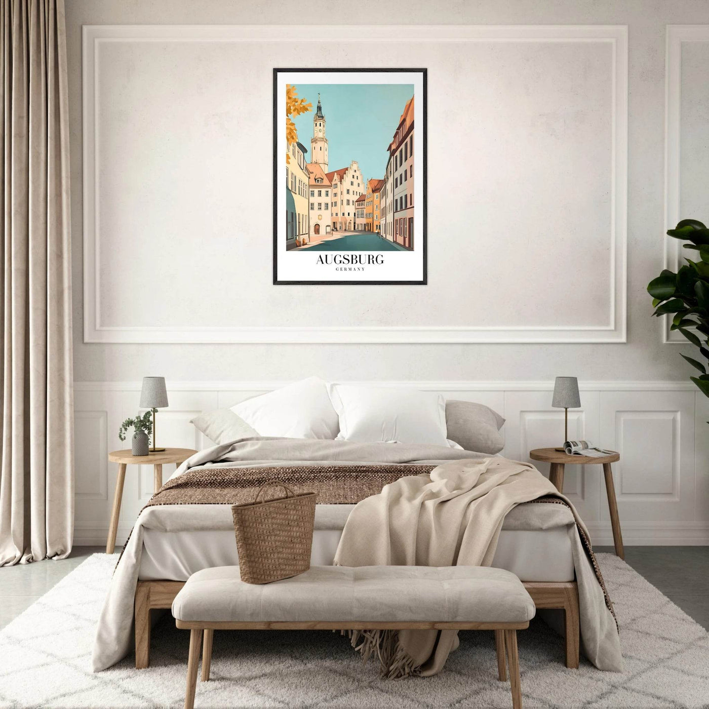 Augsburg Germany Framed Poster – Vintage European Cityscape Wall Art with Wooden Frame in Various Sizes - Vibrantwalls