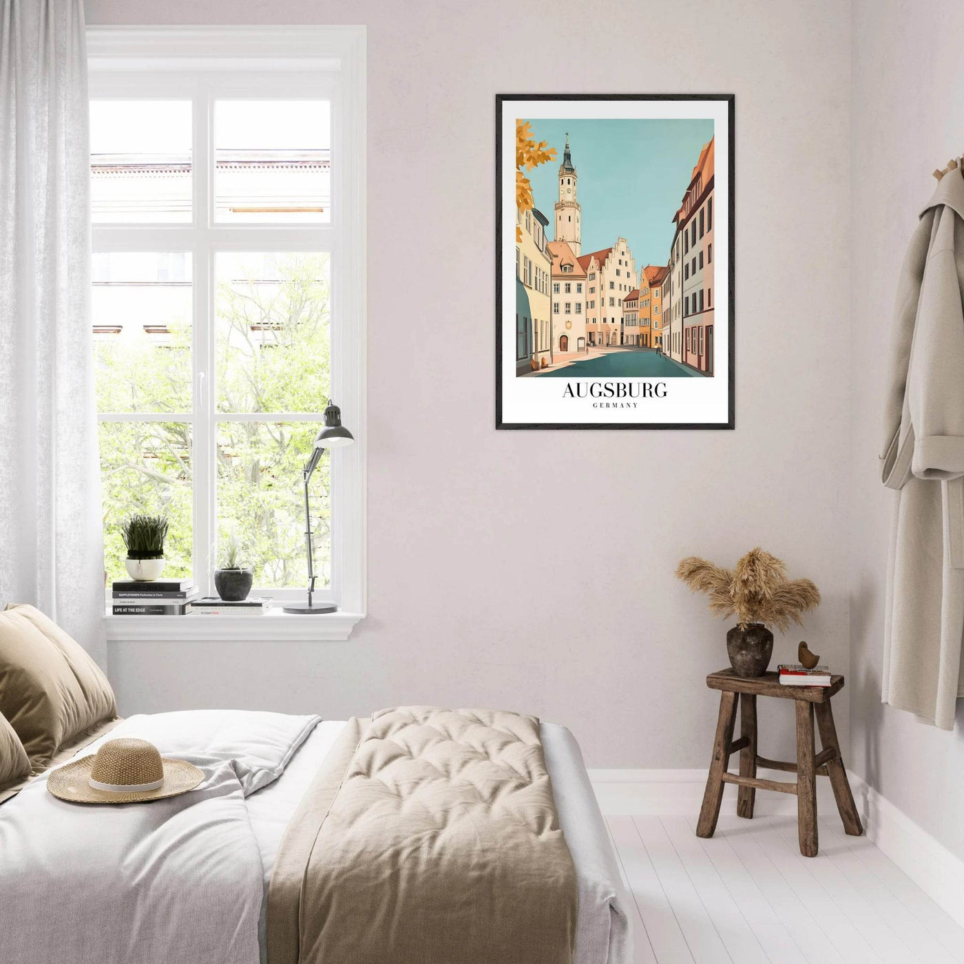 Augsburg Germany Framed Poster – Vintage European Cityscape Wall Art with Wooden Frame in Various Sizes - Vibrantwalls