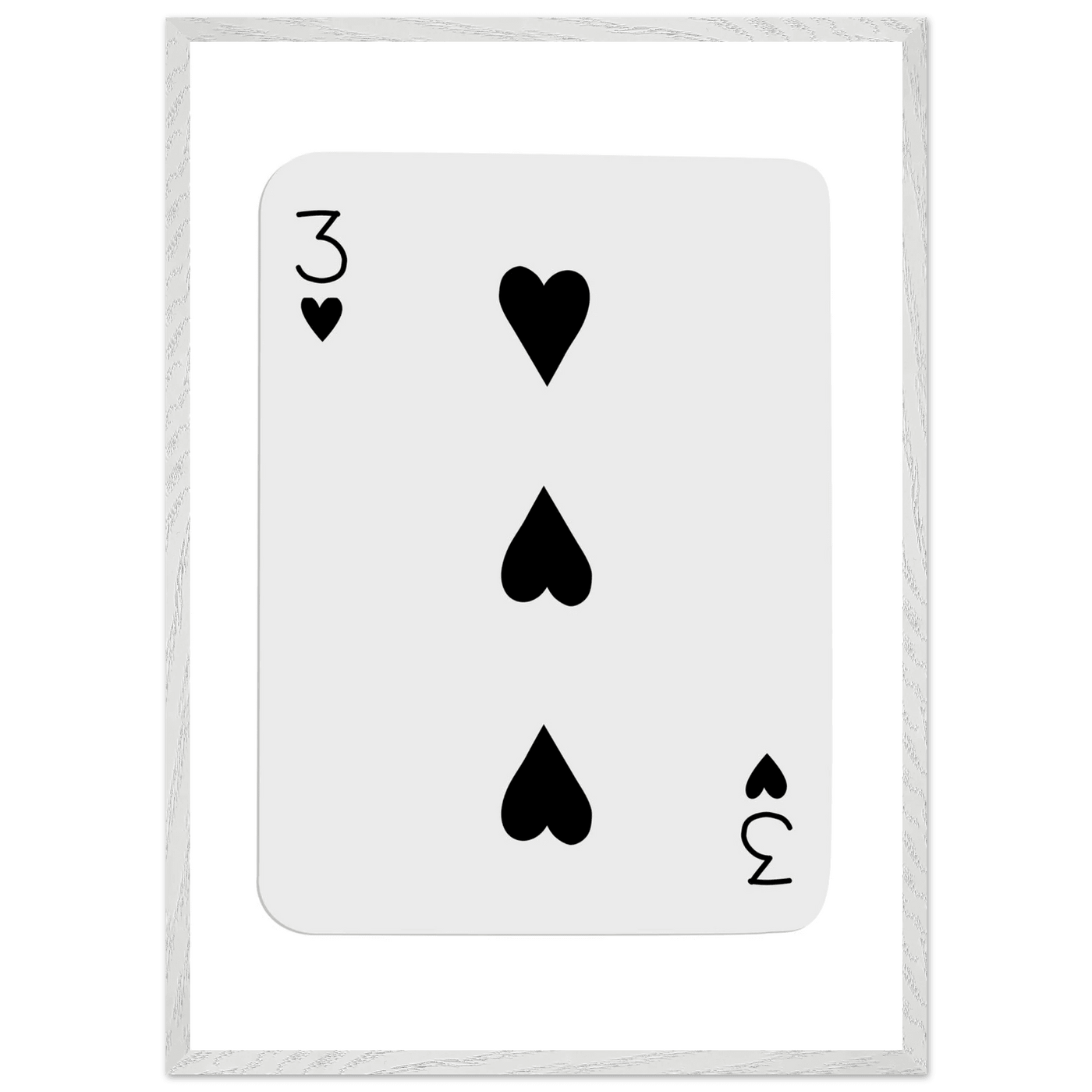 Poker Card Print - Three of Spades - Framed Wall Art, Eco-Friendly Wood Frame in Black, White, or Natural - Vibrantwalls