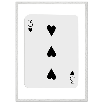 Poker Card Print - Three of Spades - Framed Wall Art, Eco-Friendly Wood Frame in Black, White, or Natural - Vibrantwalls