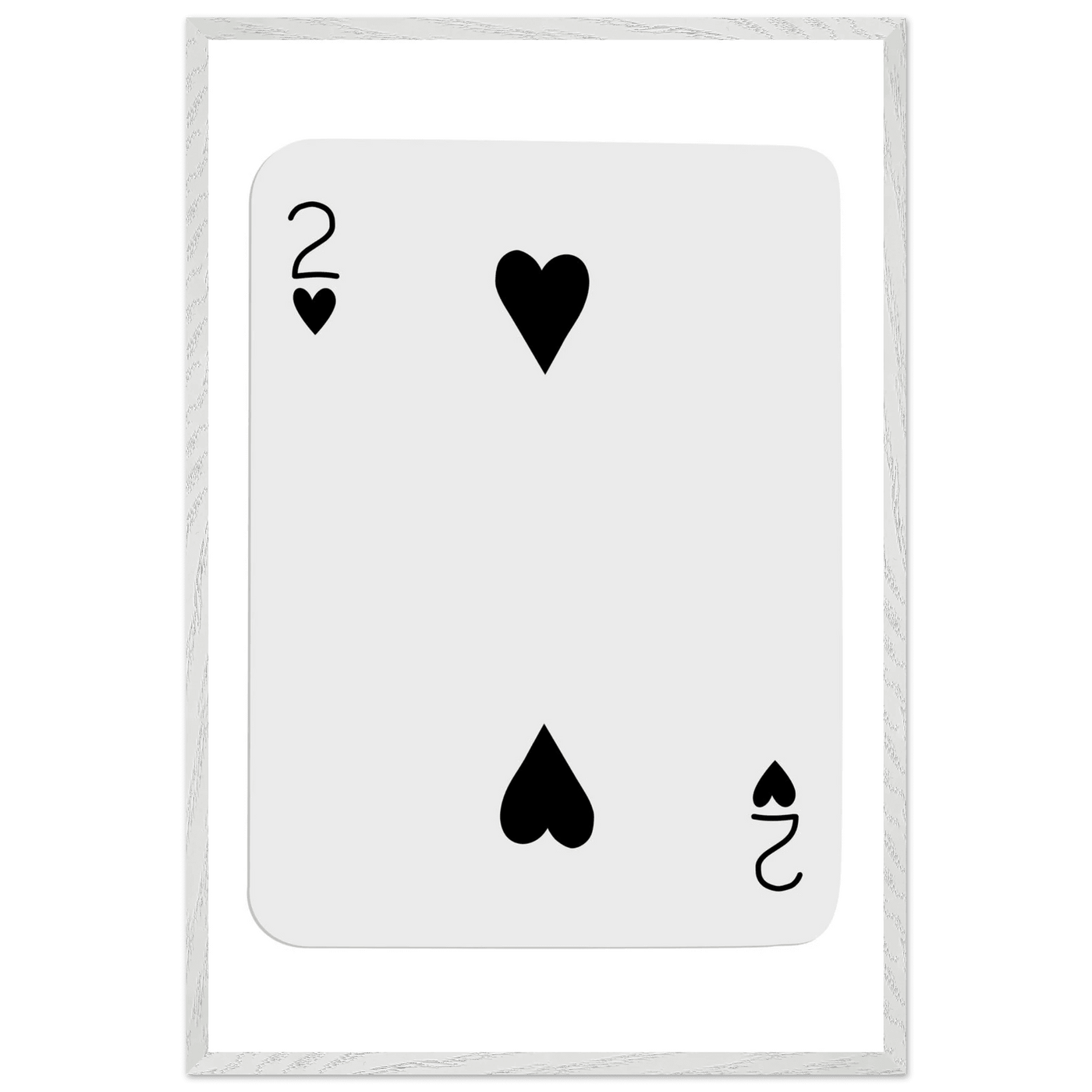 Two of Hearts Poker Card Print - Framed Wall Art, Eco-Friendly Wood Frame in Multiple Sizes & Finishes - Vibrantwalls